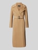 Weekend Max Mara Lange jas van scheerwol met tailleriem, model 'MANU' Camel