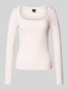 Gina Tricot Longsleeve mit Feinripp Rosa