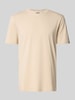 BOSS Green T-shirt met labelprint Beige