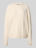 Review Gebreide pullover met kabelpatroon Offwhite gemêleerd