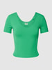 Guess Activewear Cropped T-Shirt mit Steppnähten Modell 'BIRGIT ACTIVE CROP TOP' Gruen