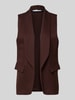 ZABAIONE Gilet van viscosemix met klepzakken, model 'Am44br' Donkerbruin