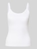 Gina Tricot Tanktop aus Bio-Baumwoll-Mix mit Rippenstruktur Weiss