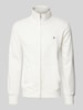 Gant Regular Fit Sweatjacke mit Label-Stitching Modell 'SGIELD' Offwhite