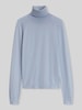 BOSS Slim Fit Rollkragenpullover aus reiner Schurwolle Modell 'Frizani' Hellblau