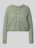 American Vintage Kardigan rozpinany o kroju relaxed fit z mieszanki wełny z domieszką lnu Khaki