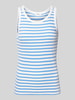 s.Oliver RED LABEL Slim fit tanktop van viscosemix met ribstructuur Blauw