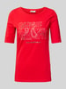 s.Oliver RED LABEL Slim fit T-shirt van katoenmix Rood