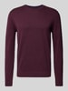 Tom Tailor Strickpullover mit Label-Stitching Modell 'BASIC' Bordeaux