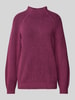 Tom Tailor Loose fit gebreide pullover met gestreept ribmotief Donkerrood