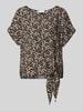 Christian Berg Woman Relaxed Fit Bluse mit Knotendetail Black