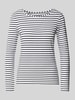 Oui Longsleeve im Allover-Look mit Rundhalsausschnitt Marine