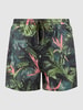 Only & Sons Badehose mit Allover-Muster Modell 'Sted' Olivgrün