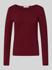 ZABAIONE Shirt met lange mouwen en geribde ronde hals Bordeaux
