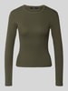 VERO MODA Slim Fit Langarmshirt aus Baumwoll-Mix Modell 'CHLOE' Mud