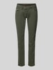 Buena Vista Slim Fit Jeans mit asymmetrischer Knopfleiste Modell 'Malibu' Oliv