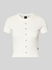 G-Star Raw Cropped T-Shirt mit Knopfleiste Modell 'Heritage' Offwhite