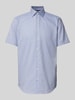 Christian Berg Men Regular fit zakelijk overhemd met fijn gestructureerd motief Koningsblauw