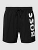 BOSS Badehose mit Label-Print Modell 'Octopus' Black