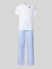 Polo Ralph Lauren Underwear Relaxed Fit Pyjama Set mit Logo-Stitching Modell 'Sleep' Hellblau