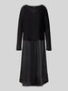 s.Oliver BLACK LABEL Fließendes Freizeitkleid im Set mit Cropped Pullover mit Woll-Anteil Black