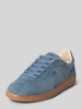 BOSS Lage sneakers van echt leer, model 'BRENTA' Jeansblauw