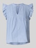 mbyM Regular Fit Blusentop mit gelegten Falten Modell 'Gemala' Hellblau