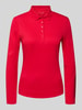 Christian Berg Woman Longsleeve met polokraag en knoopsluiting Rood