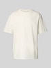 Lindbergh T-shirt met geribde ronde hals Offwhite