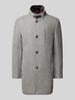 Cinque Regular fit lange jas met opstaande kraag, model 'Arsenal' Zilver