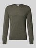 Profuomo Regular Fit Strickpullover aus reiner Wolle Dunkelgruen