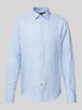 BOSS Casual Fit Leinenhemd mit Kentkragen Modell 'HAL' Bleu
