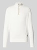 bugatti Strickpullover mit Logo-Stitching Offwhite