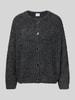 VILLA SOPHIE Loose fit gebreid jack met wol Antraciet