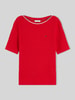 Tommy Hilfiger Regular Fit Pullover aus reiner Baumwolle mit kurzen Ärmeln Rot