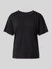 Jake*s Casual T-Shirt mit geripptem Rundhalsausschnitt Black