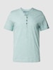 MCNEAL Regular Fit T-Shirt aus Baumwolle mit kurzer Knopfleiste Helltürkis