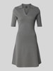 BOSS Sukienka mini taliowana z drobnym prążkowaniem Średnioszary melanż