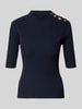Ted Baker Gebreid shirt met sierknopen en 1/2-mouwen Marineblauw