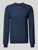 OLYMP Level Five Slim fit gebreide pullover met structuurmotief Marineblauw