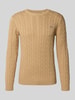 Gant Strickpullover mit gerippten Abschlüssen Beige Melange