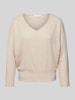 OPUS Longsleeve mit V-Ausschnitt Modell 'Sococo' Beige