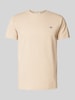 Gant Slim Fit T-Shirt mit Label-Stitching Beige