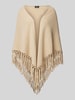 Weekend Max Mara Poncho van scheerwol met franjes, model 'TORNADO' Beige