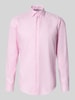 Christian Berg Men Regular Fit Business-Hemd mit Strukturmuster und Kentkragen Pink