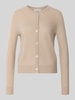 Christian Berg Woman Strickjacke aus reinem Kaschmir mit durchgängiger Knopfleiste Beige