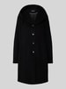 Milo Coats Lange wollen jas met kasjmier, model 'BELLA' Zwart