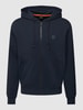 BOSS Orange Sweatjacke mit Label-Patch Modell 'TALKY' Marineblau