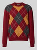 Gant Gebreide pullover met ronde hals, model 'ARGYLE' Bordeaux