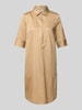 Christian Berg Woman Knielanges Hemdblusenkleid mit verdeckter Knopfleiste Sand